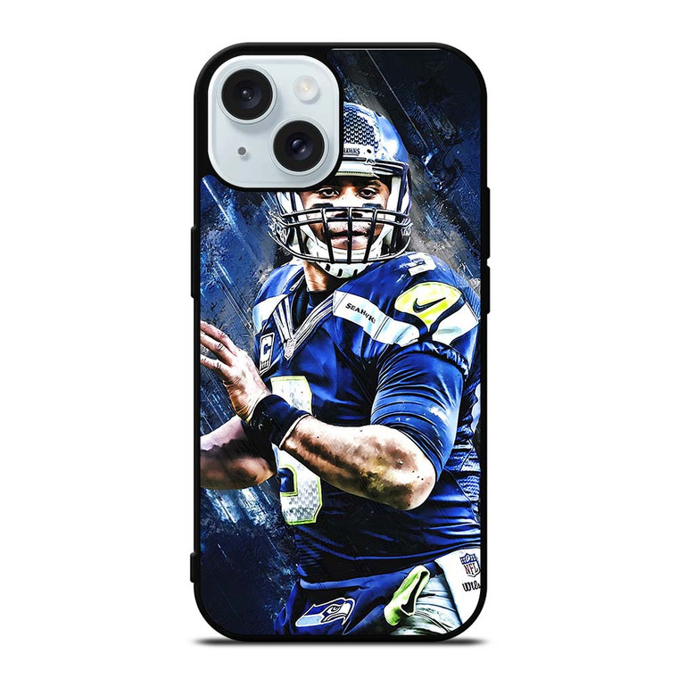 RUSSELL WILSON SEATTLE SEAHAWKS FOOTBALL iPhone 15  Case Cover RUSSELL WILSON SEATTLE SEAHAWKS FOOTBALL iPhone 15  Case Cover