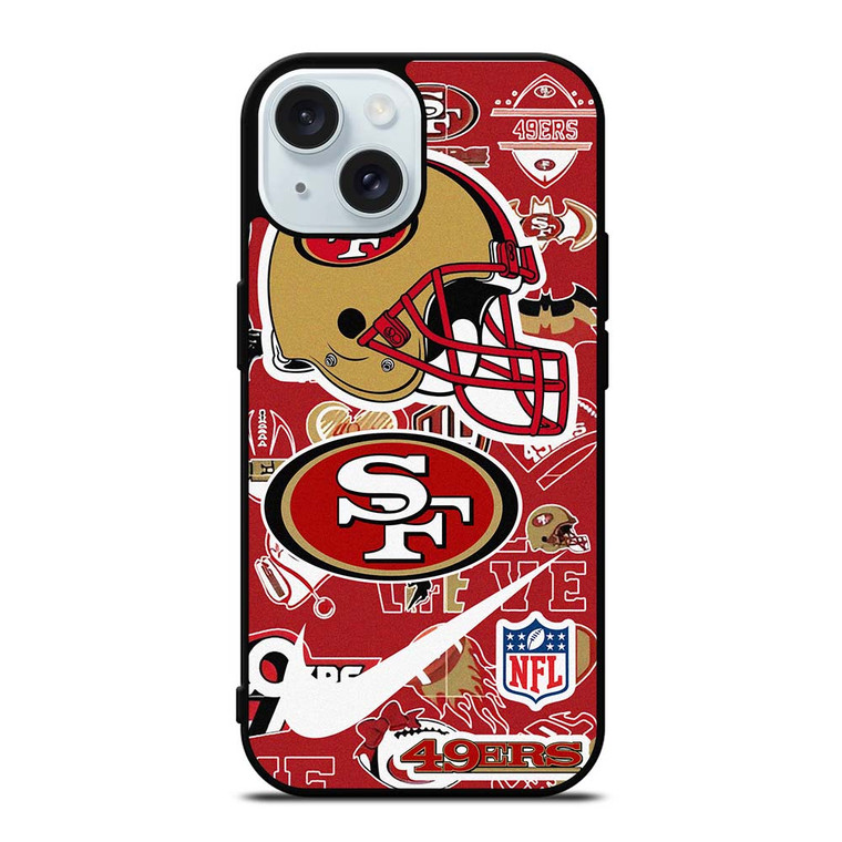 SAN FRANCISCO 49ERS NFL STICKER BOMB iPhone 15  Case Cover