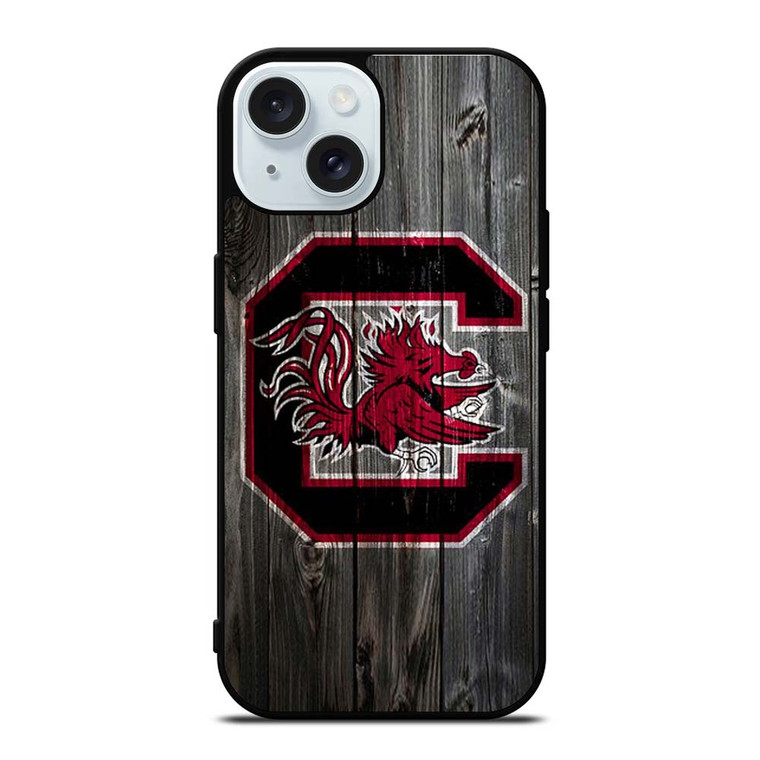 SOUTH CAROLINA GAMECOCKS WOODEN LOGO iPhone 15  Case Cover