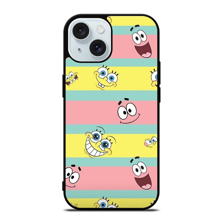 SPONGEBOB PATRICK CUTE STRIPE iPhone 15  Case Cover