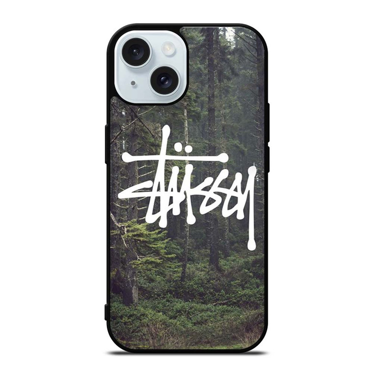 STUSSY SPOOKY FOREST LOGO iPhone 15  Case Cover