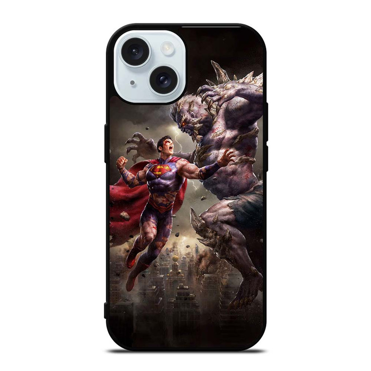 SUPERMAN VS DOOMSDAY ART iPhone 15  Case Cover SUPERMAN VS DOOMSDAY ART iPhone 15  Case Cover