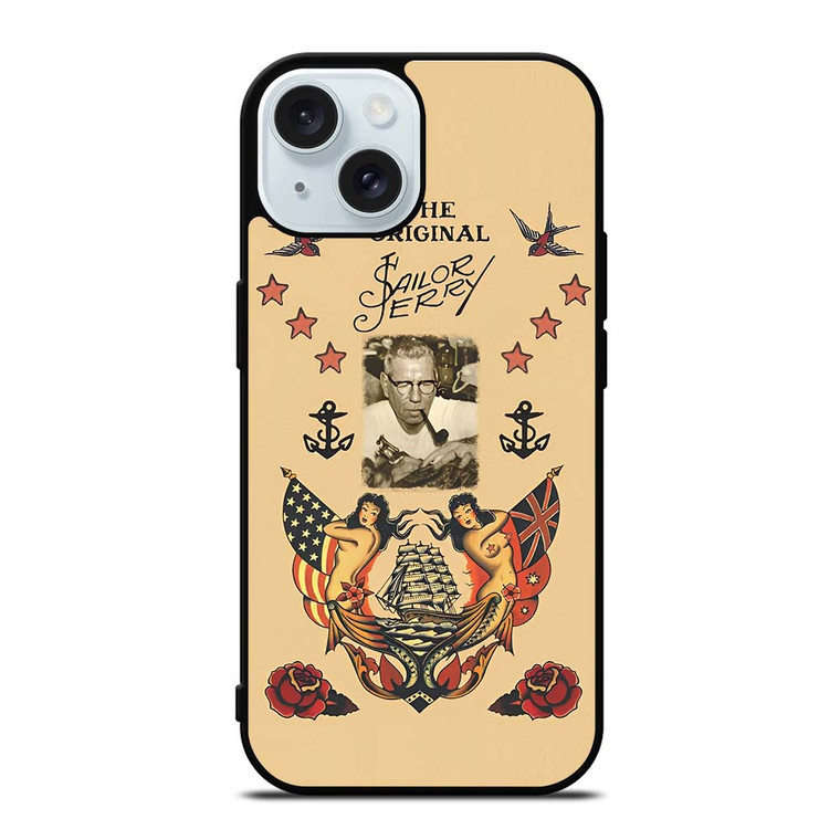 TATTOO SAILOR JERRY FACE iPhone 15  Case Cover