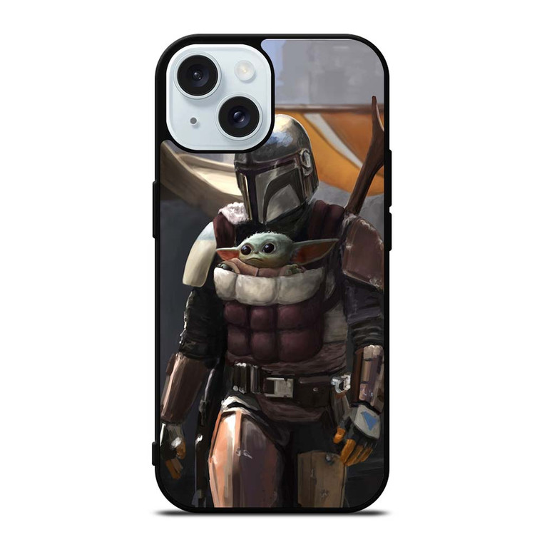 THE MANDALORIAN AND BABY YODA iPhone 15  Case Cover THE MANDALORIAN AND BABY YODA iPhone 15  Case Cover