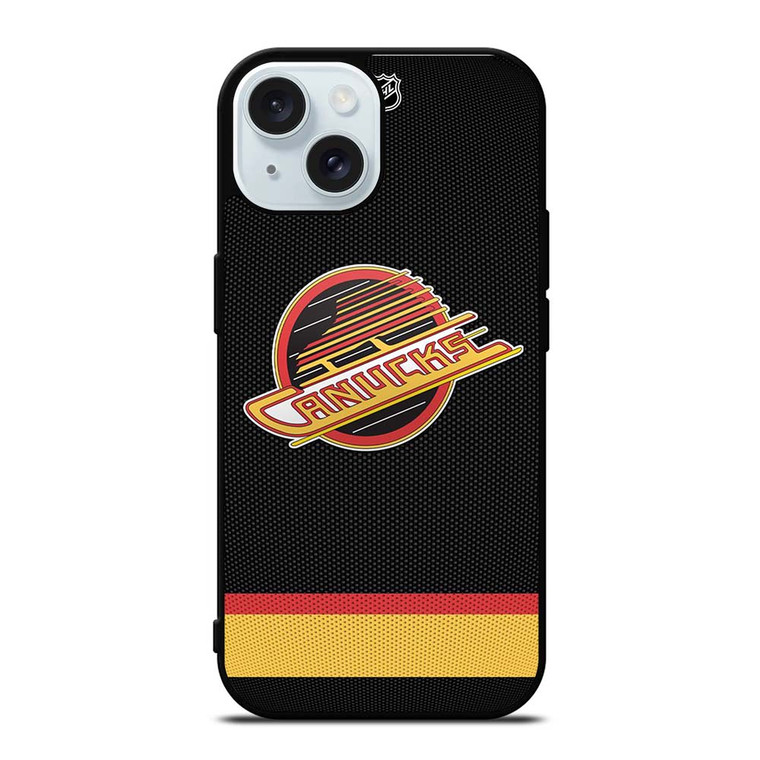 VACOUVER CANUCKS OLD LOGO METAL iPhone 15  Case Cover VACOUVER CANUCKS OLD LOGO METAL iPhone 15  Case Cover