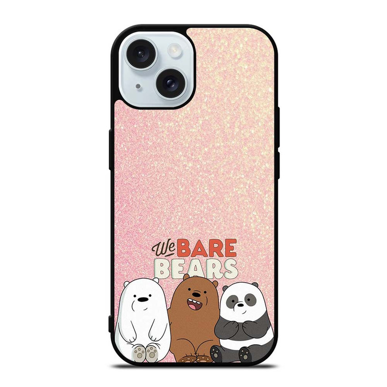 WE BARE BEARS PINK GILTTER iPhone 15  Case Cover