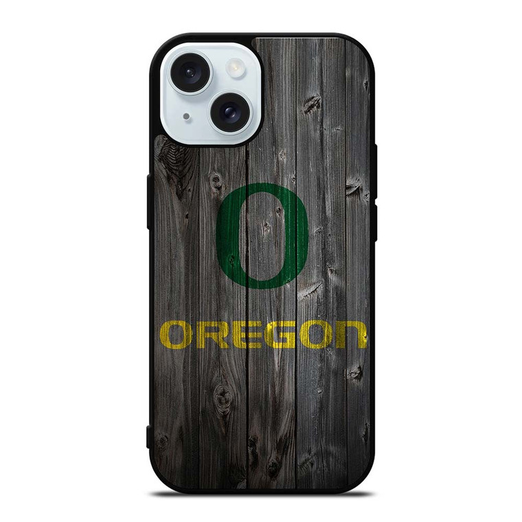 WOODEN LOGO OREGON DUCKS iPhone 15  Case Cover