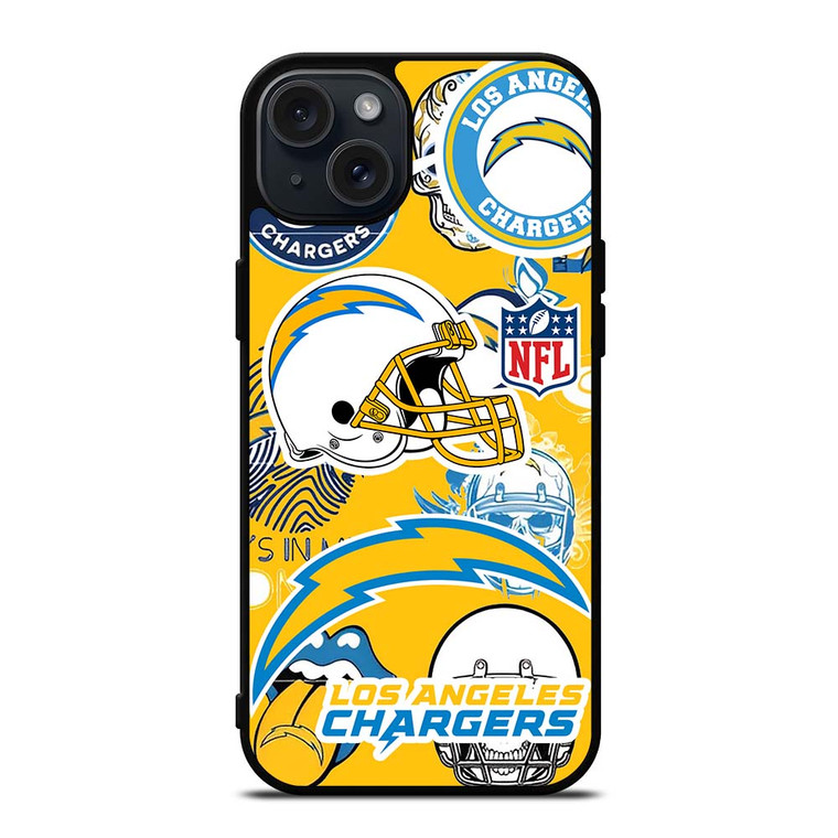 LOS ANGELES CHARGERS NFL STICKER BOMB iPhone 15 Plus Case