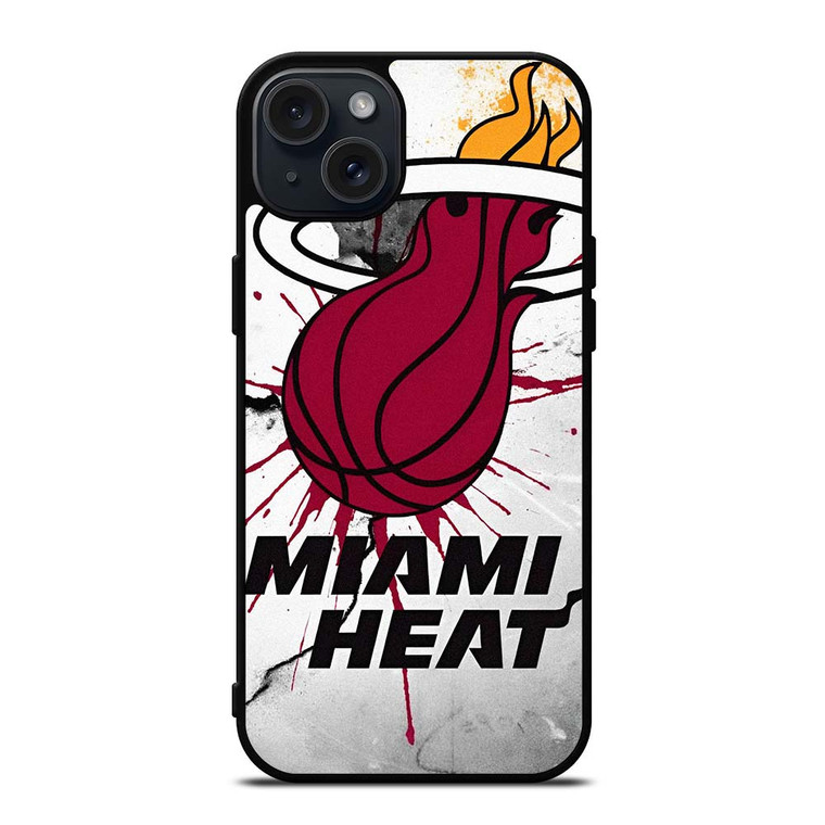 MIAMI HEAT CRACKED LOGO iPhone 15 Plus Case