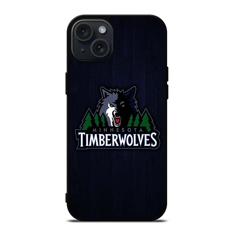 MINNESOTA TIMBERWOLVES WOODEN LOGO iPhone 15 Plus Case