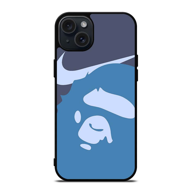 NIKE X BAPE BLUE iPhone 15 Plus Case NIKE X BAPE BLUE iPhone 15 Plus Case