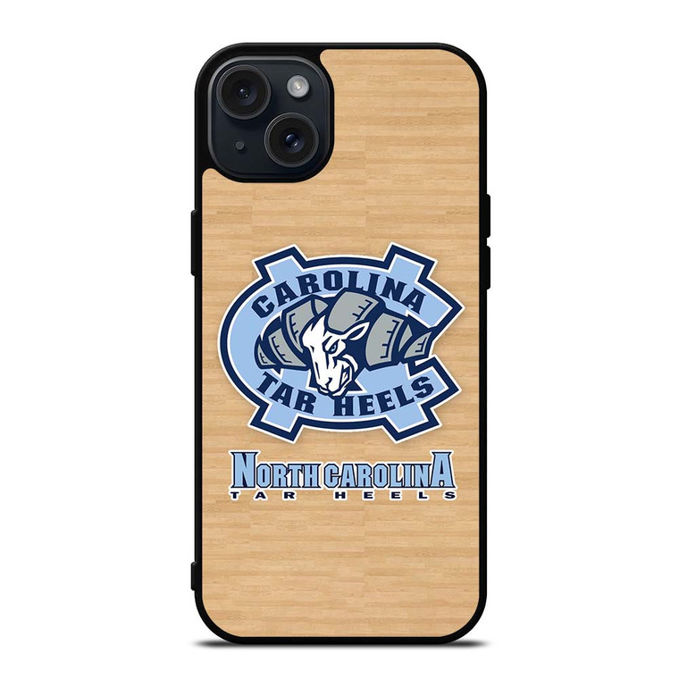 NORTH CAROLINA TAR HEELS WOODEN LOGO iPhone 15 Plus Case