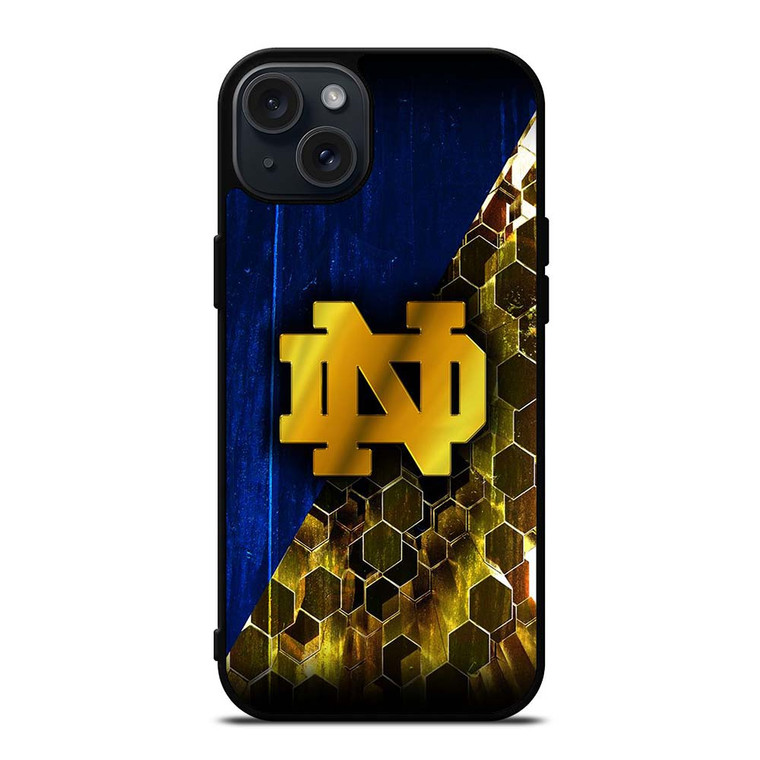 NOTRE DAME FIGHTING IRISH GOLDEN LOGO iPhone 15 Plus Case