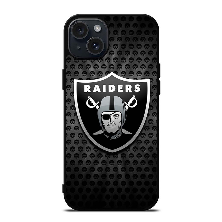 OAKLAND RAIDERS METAL LOGO iPhone 15 Plus Case