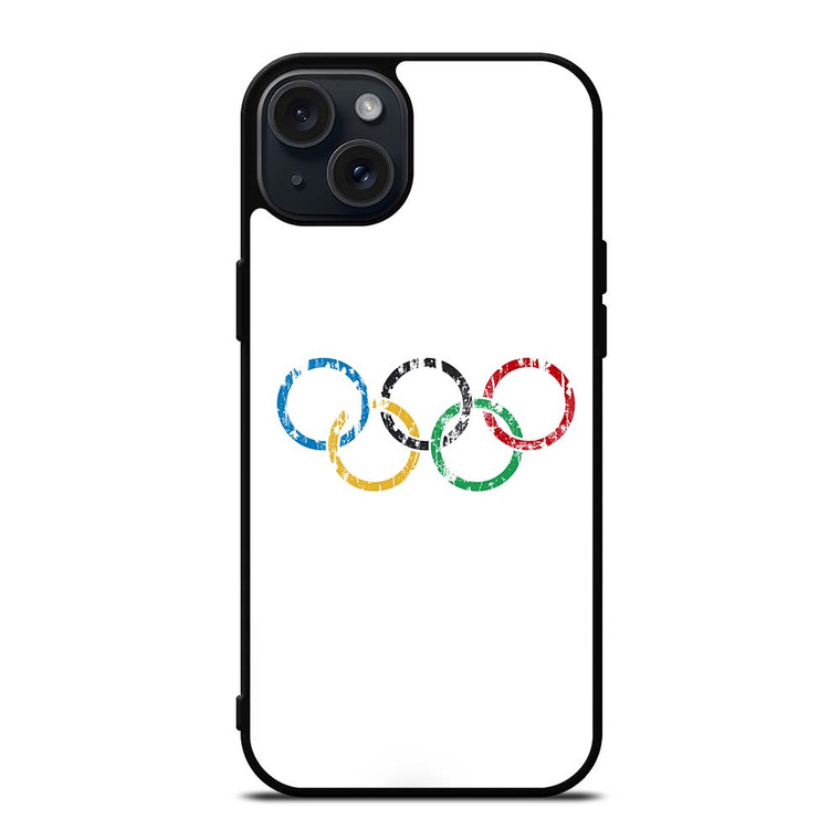 OLYMPIC RINGS LOGO BRUSHED iPhone 15 Plus Case OLYMPIC RINGS LOGO BRUSHED iPhone 15 Plus Case