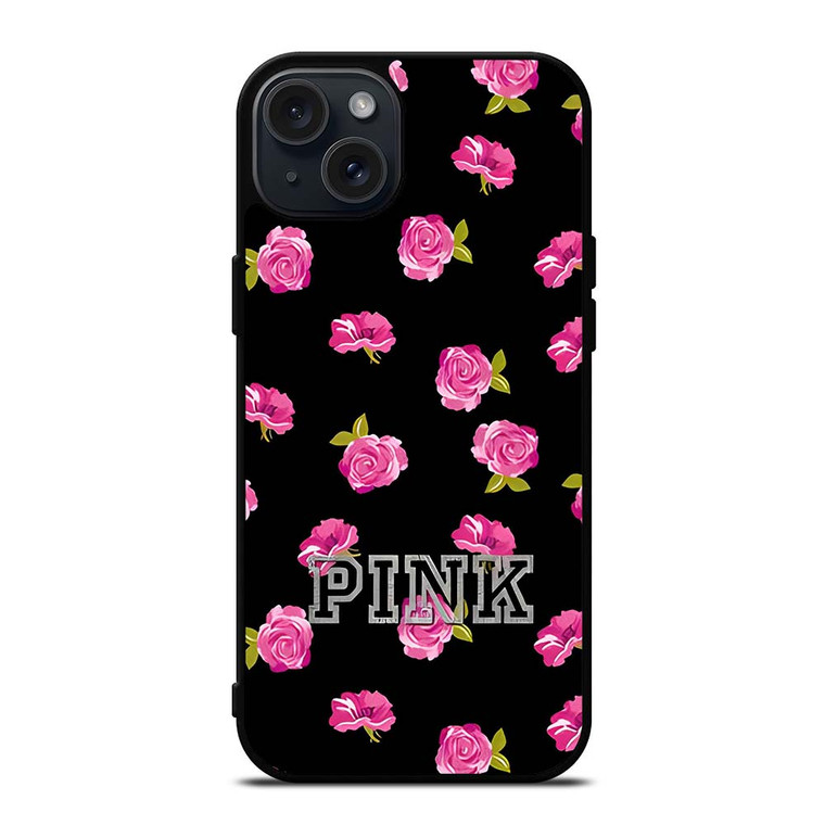 PINK VICTORIA SECRET ROSES iPhone 15 Plus Case