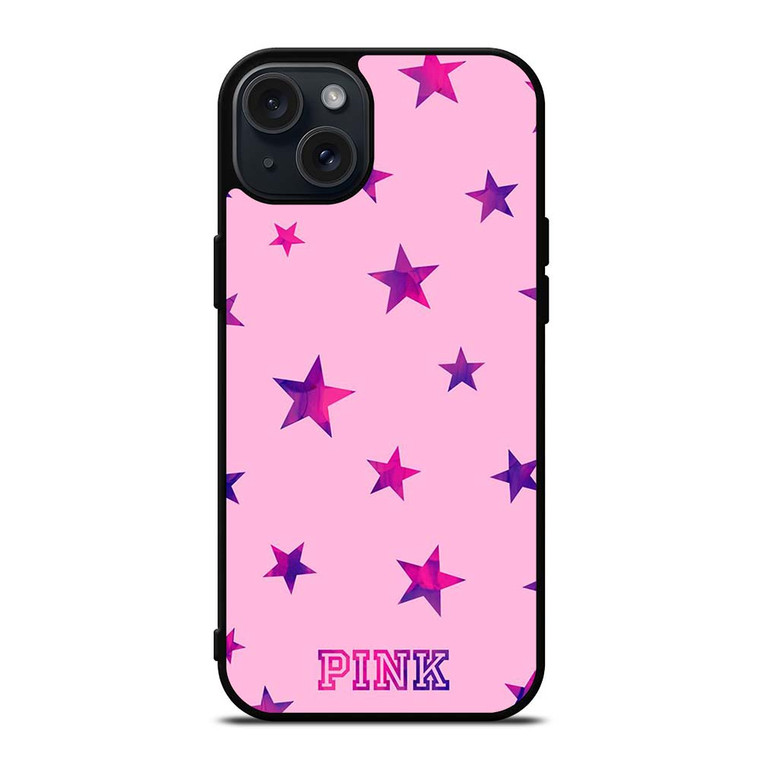 PINK VICTORIA SECRET STARS iPhone 15 Plus Case PINK VICTORIA SECRET STARS iPhone 15 Plus Case