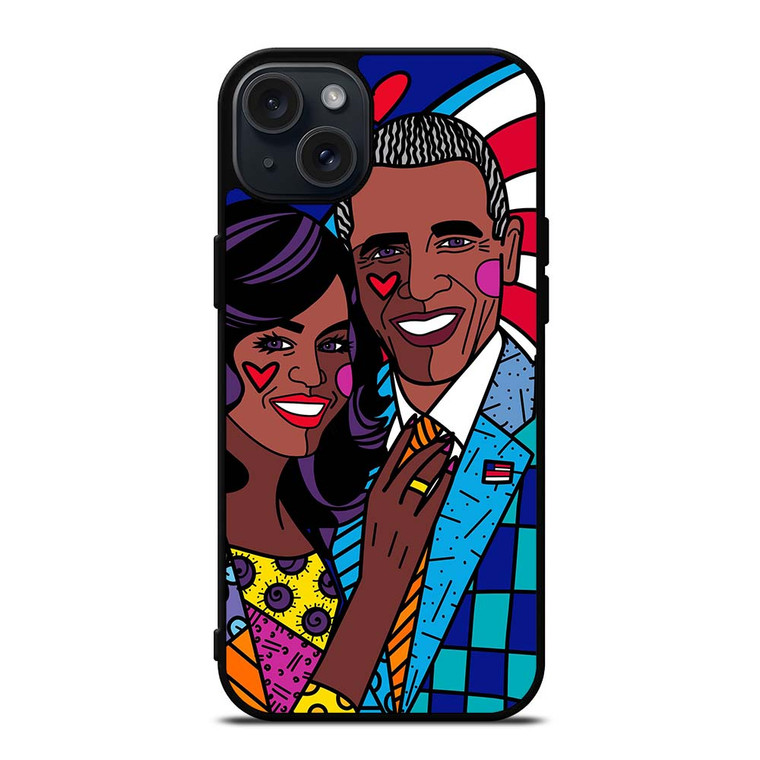 ROMERO BRITTO BARACK OBAMA iPhone 15 Plus Case