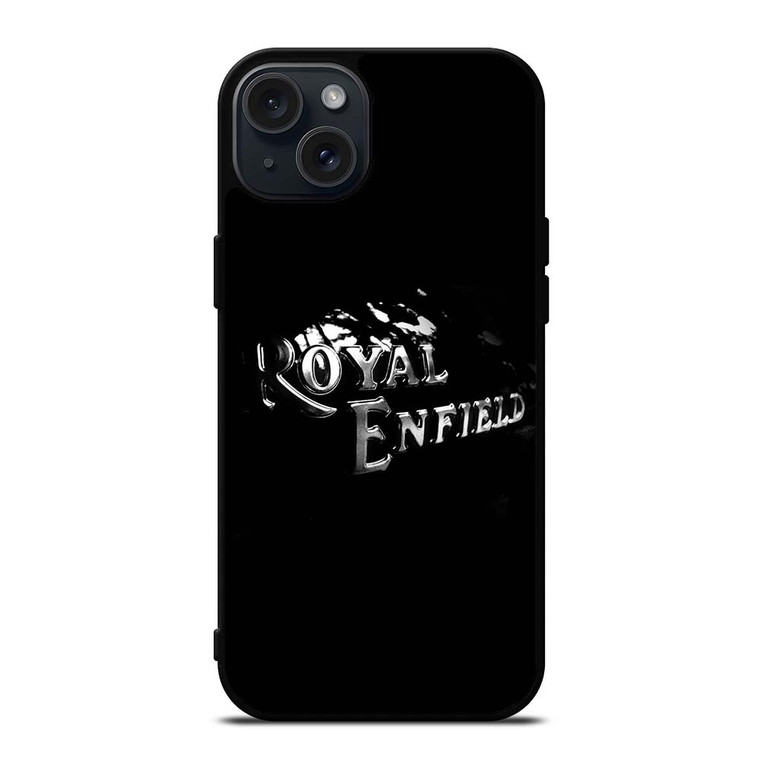 ROYAL ENFIELD BLACK TANK METAL LOGO iPhone 15 Plus Case
