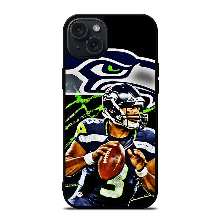 RUSSELL WILSON SEATTLE SEAHAWKS ART iPhone 15 Plus Case