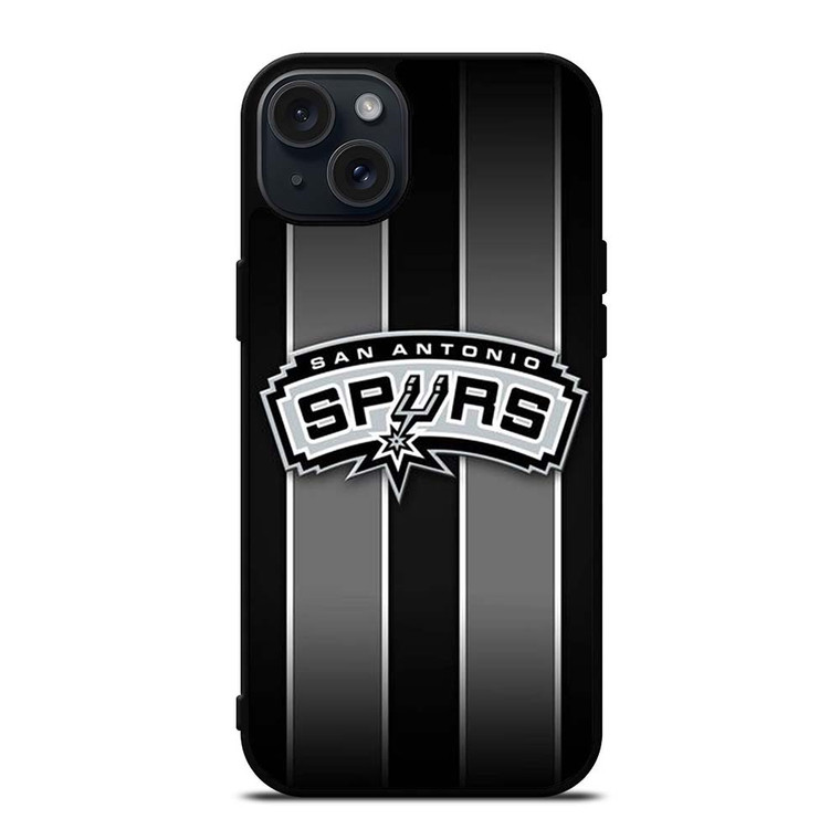 SAN ANTONIO SPURS NBA STRIPE LOGO iPhone 15 Plus Case