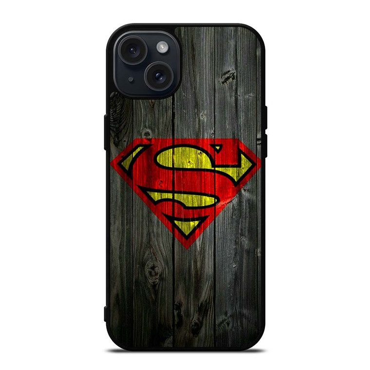 SUPERMAN WOODEN LOGO iPhone 15 Plus Case