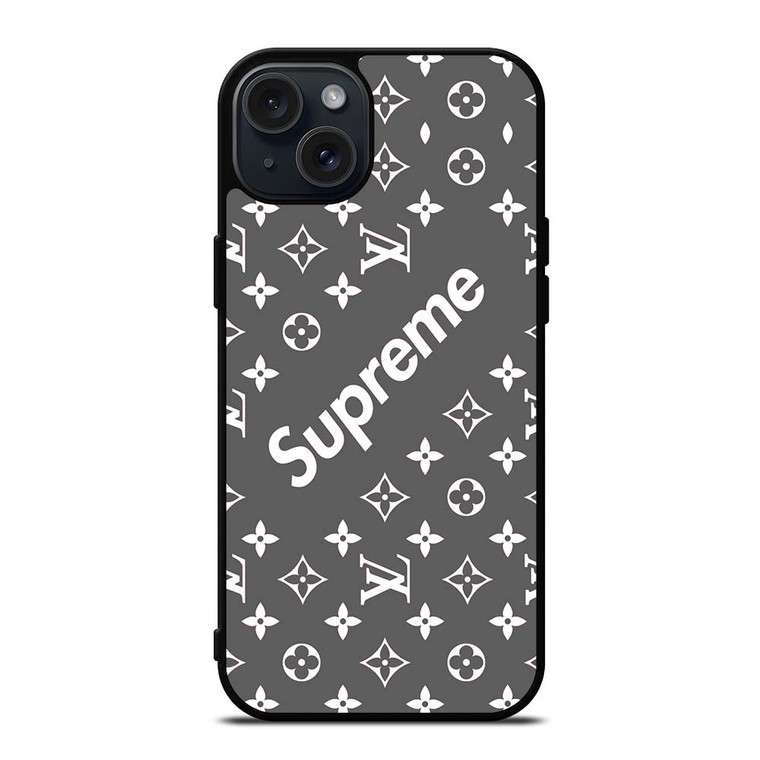 SUPREME GREY PATTREN iPhone 15 Plus Case