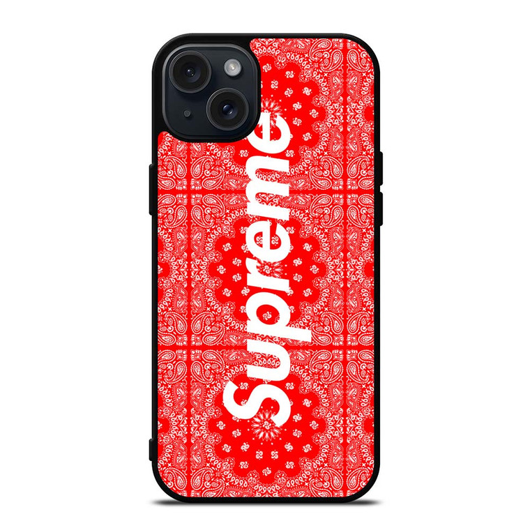 SUPREME RED BANDANA iPhone 15 Plus Case