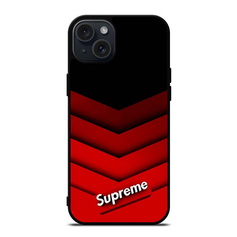 SUPREME RED PATTERN iPhone 15 Plus Case