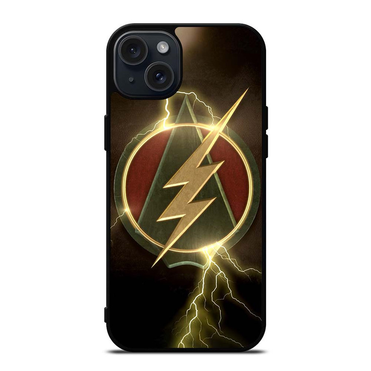THE FLASH GREEN ARROW LOGO iPhone 15 Plus Case