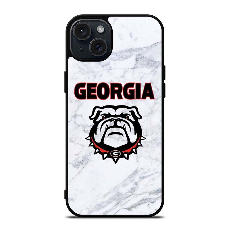 UGA GEORGIA BULLDOGS MARBLE LOGO iPhone 15 Plus Case