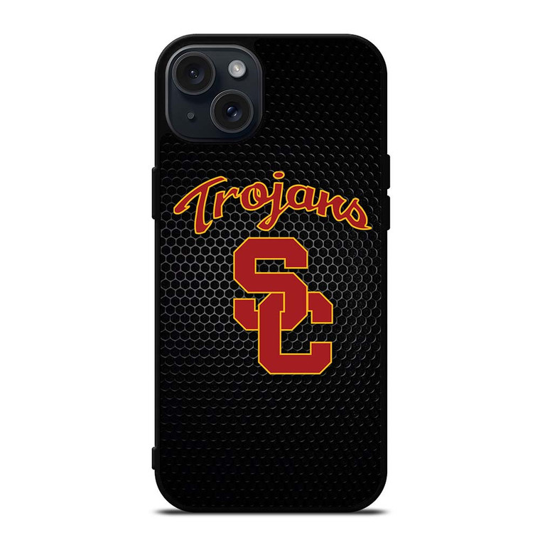 USC TROJANS RUSTY METAL LOGO iPhone 15 Plus Case
