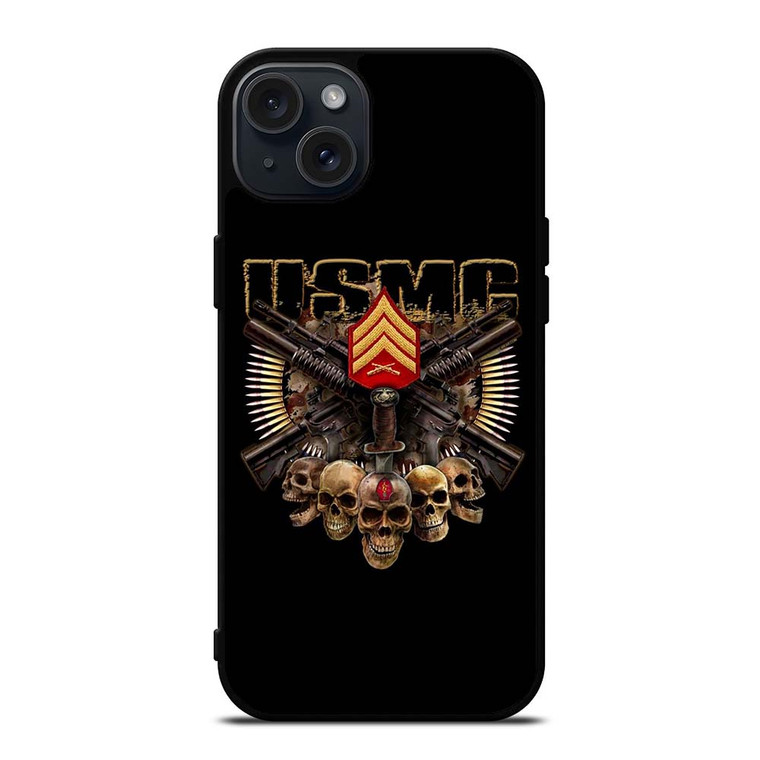 USMC MARINE CORPS SKULL LOGO iPhone 15 Plus Case