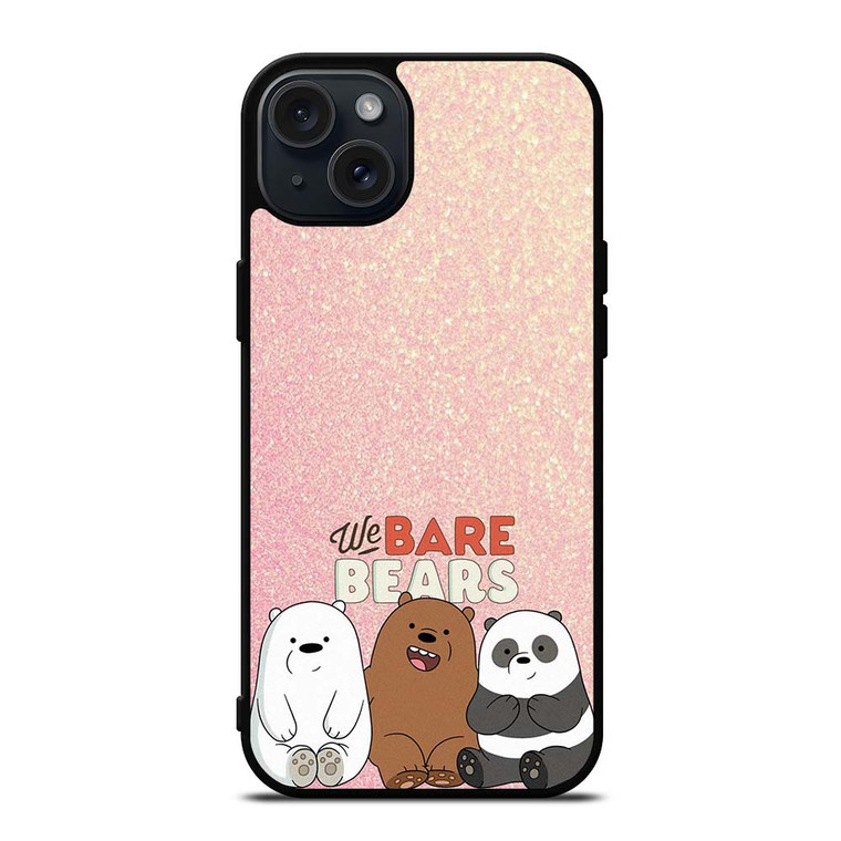 WE BARE BEARS PINK GILTTER iPhone 15 Plus Case