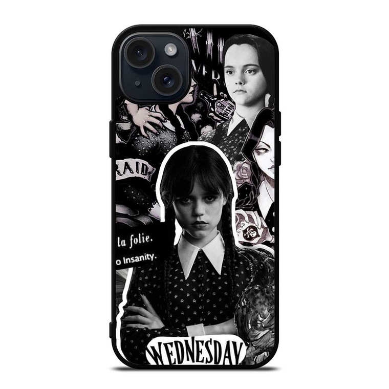 WEDNESDAY ADDAMS MOVIES COLLAGE iPhone 15 Plus Case