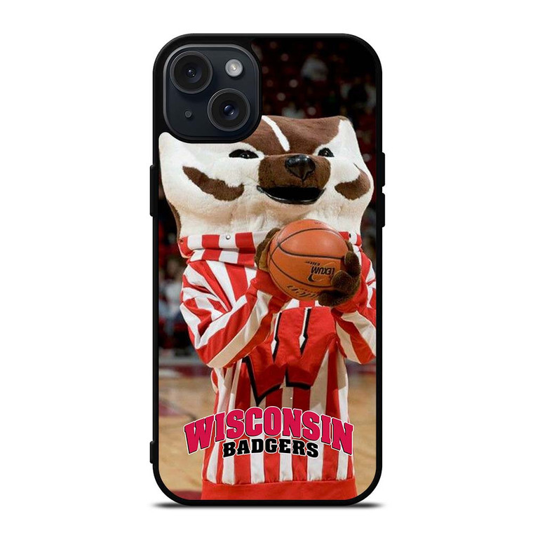 WISCONSIN BADGER MASCOT 2 iPhone 15 Plus Case WISCONSIN BADGER MASCOT 2 iPhone 15 Plus Case