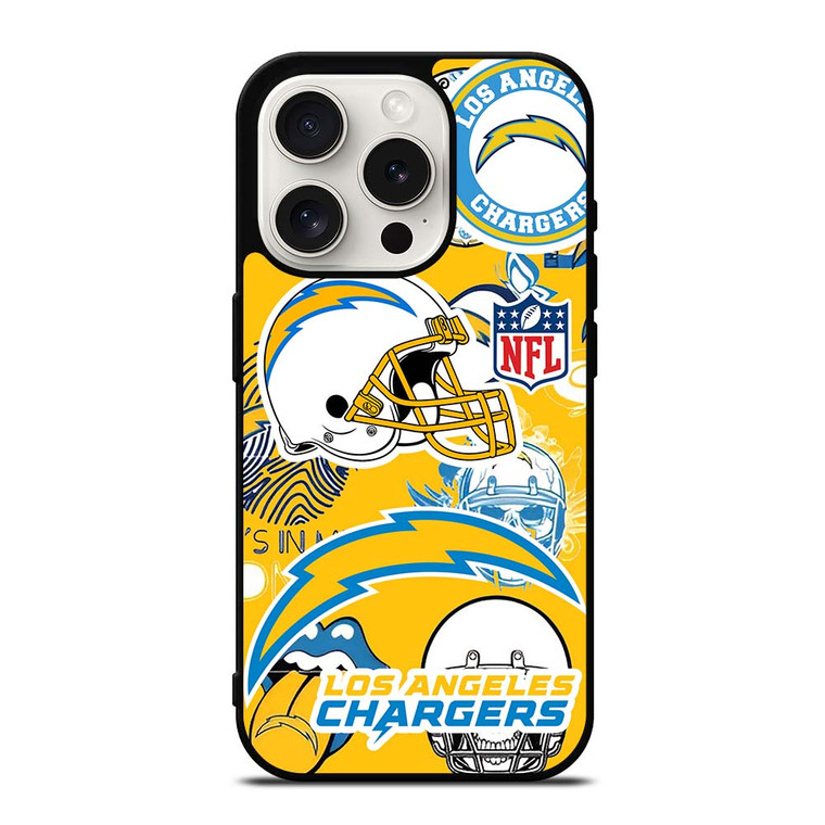 LOS ANGELES CHARGERS NFL STICKER BOMB iPhone 15 Pro Case