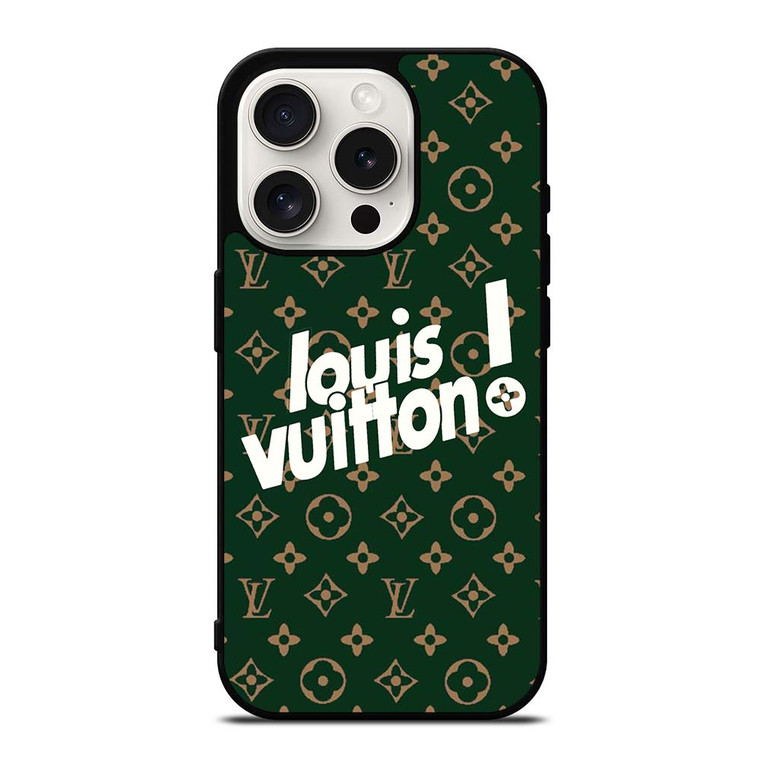 LOUIS VUITTON GREEN LOGO iPhone 15 Pro Case