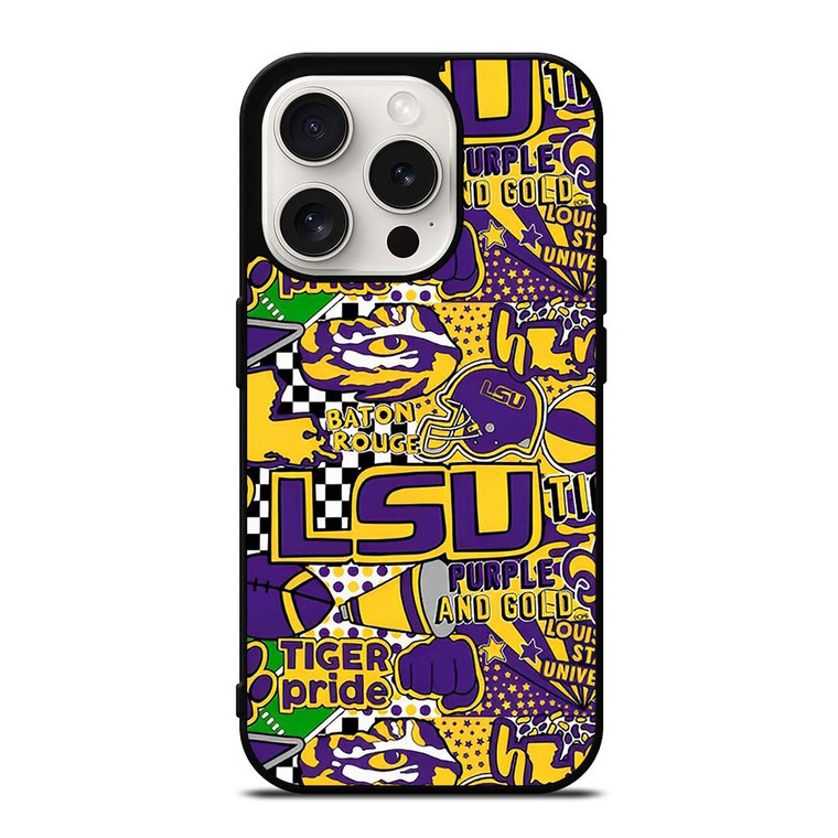 LSU Tigers UNIVERSUTY COLLAGE iPhone 15 Pro Case