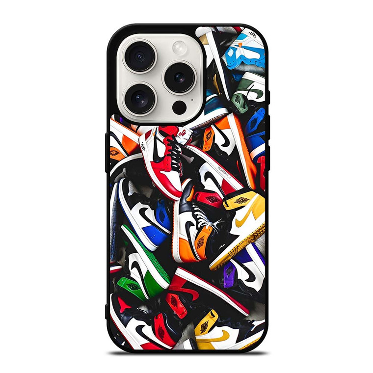 NIKE AIR JORDAN SNEAKERS COLLAGE iPhone 15 Pro Case NIKE AIR JORDAN SNEAKERS COLLAGE iPhone 15 Pro Case