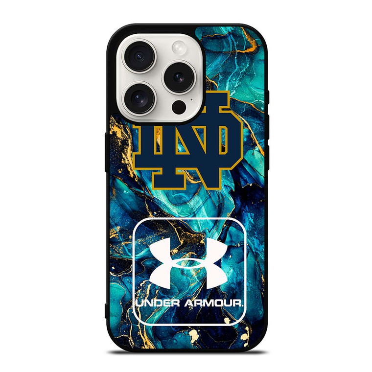 NOTRE DAME VS UNDER ARMOUR MARBLE BLUE iPhone 15 Pro Case NOTRE DAME VS UNDER ARMOUR MARBLE BLUE iPhone 15 Pro Case