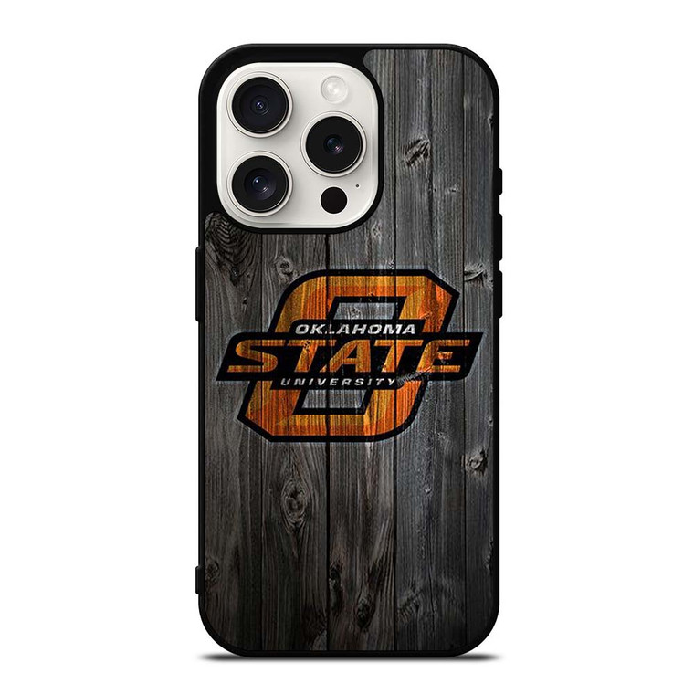 OKLAHOMA STATE UNIVERSITY WOODEN LOGO iPhone 15 Pro Case OKLAHOMA STATE UNIVERSITY WOODEN LOGO iPhone 15 Pro Case