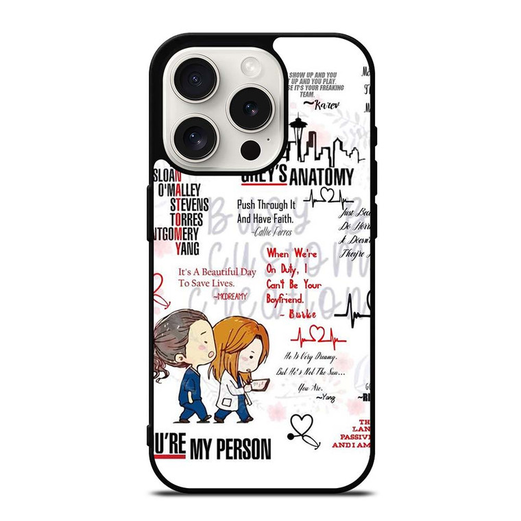 QUOTES OF GREY'S ANATOMY iPhone 15 Pro Case