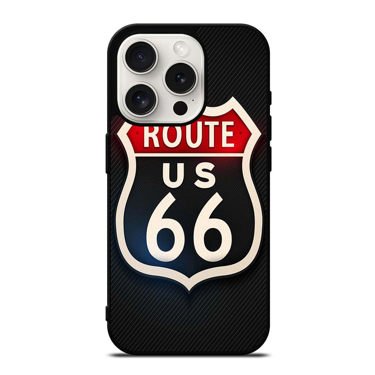 ROUTE 66 STREET US LOGO CARBON iPhone 15 Pro Case
