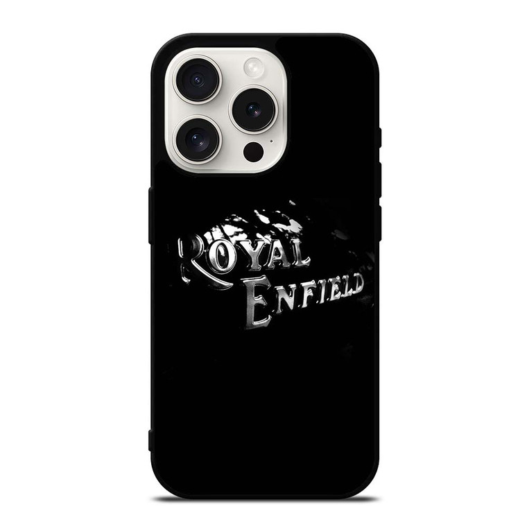 ROYAL ENFIELD BLACK TANK METAL LOGO iPhone 15 Pro Case ROYAL ENFIELD BLACK TANK METAL LOGO iPhone 15 Pro Case