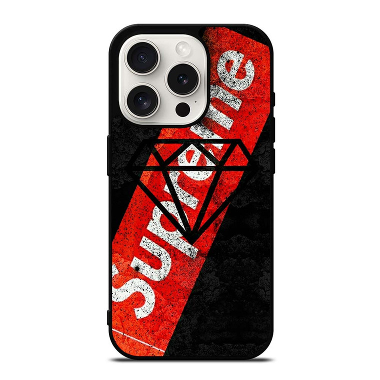 SUPREME DIAMOND SUPPLY CO BLACK iPhone 15 Pro Case