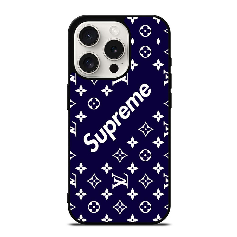 SUPREME NAVY PATTREN iPhone 15 Pro Case