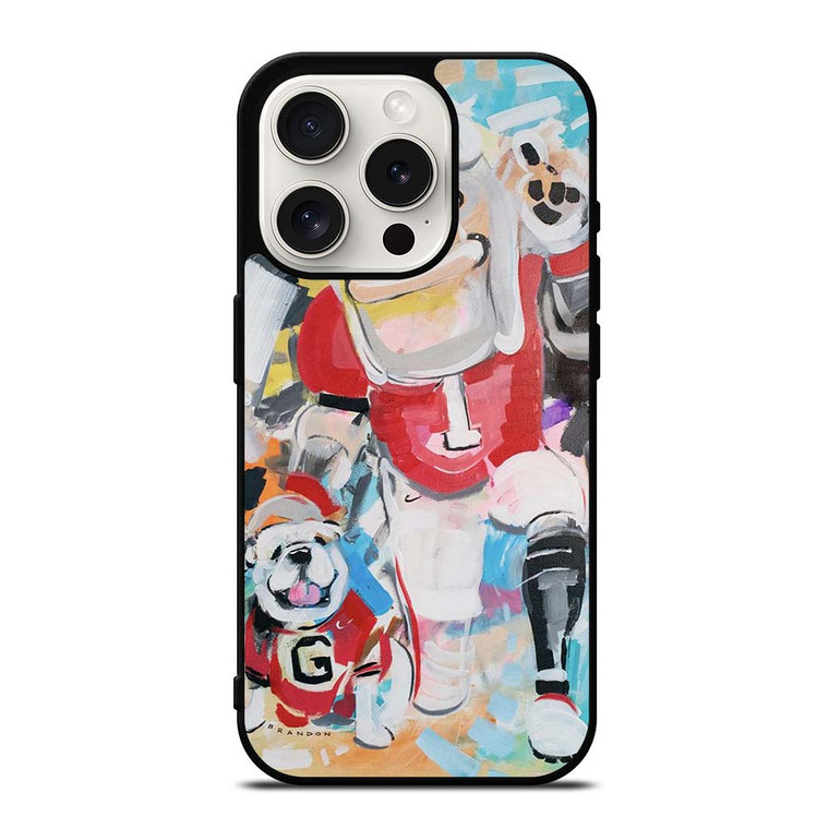 UNIVERSITY OF GEORGIA BULLDOGS UGA ART iPhone 15 Pro Case