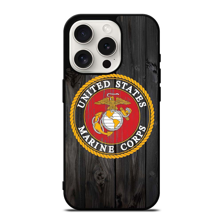 USMC US MARINE CORPS WOOD iPhone 15 Pro Case