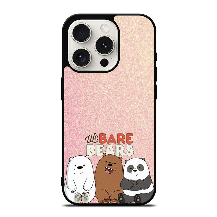 WE BARE BEARS PINK GILTTER iPhone 15 Pro Case